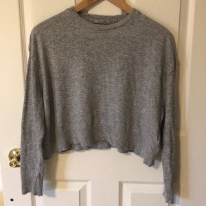 zara grey crop sweater